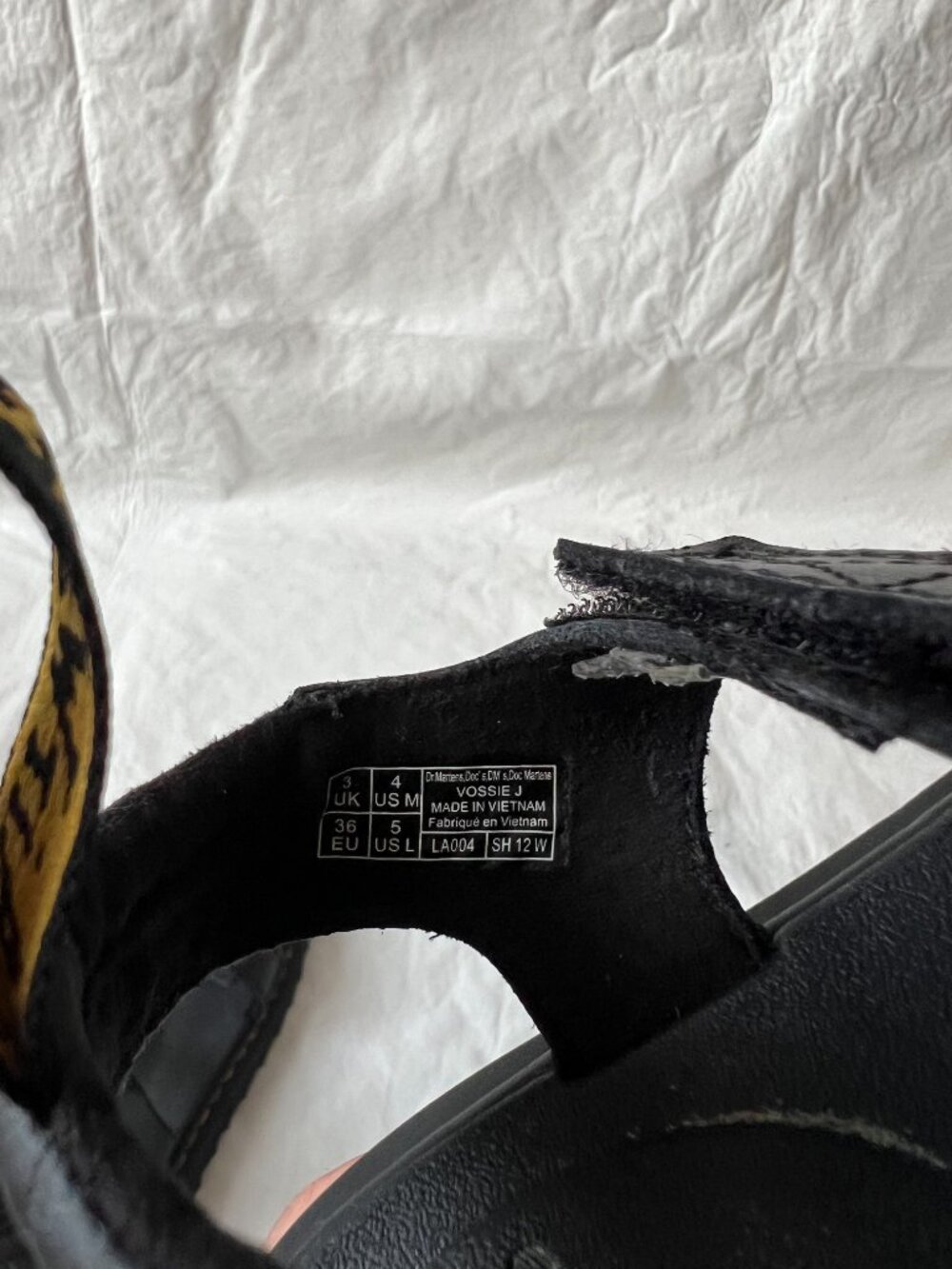 Dr Martens sandals Vossie Junior youth 5 black leather ankle strap docs - Picture 9 of 9